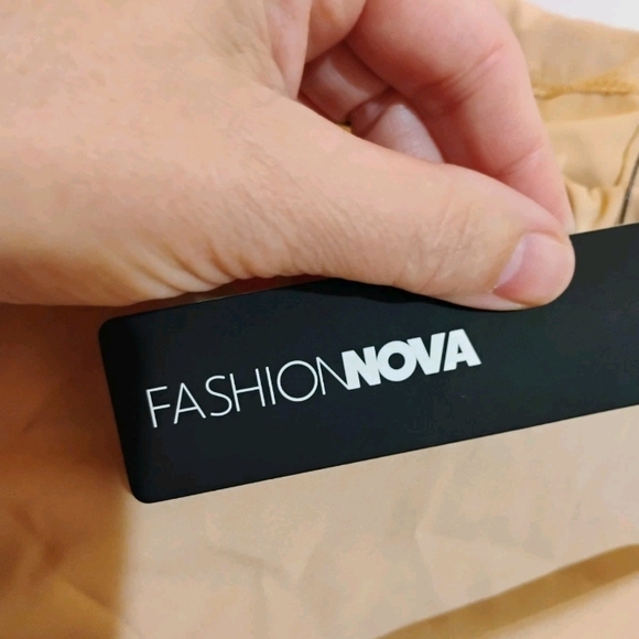 Fashion Nova Asymmetrical Tan Skirt with Drawstring - Picture 7 of 11